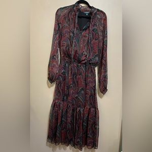 Ralph Lauren Tiered Paisley Print Dress